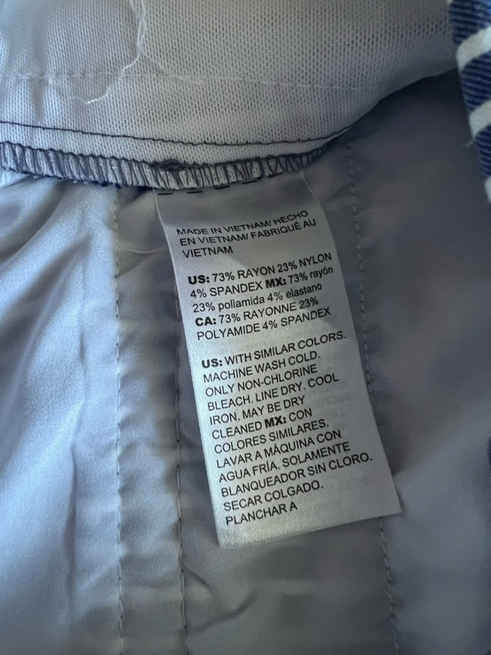 Chico’s Blue White Striped Pants Straight Leg Size 0 - Picture 10 of 12